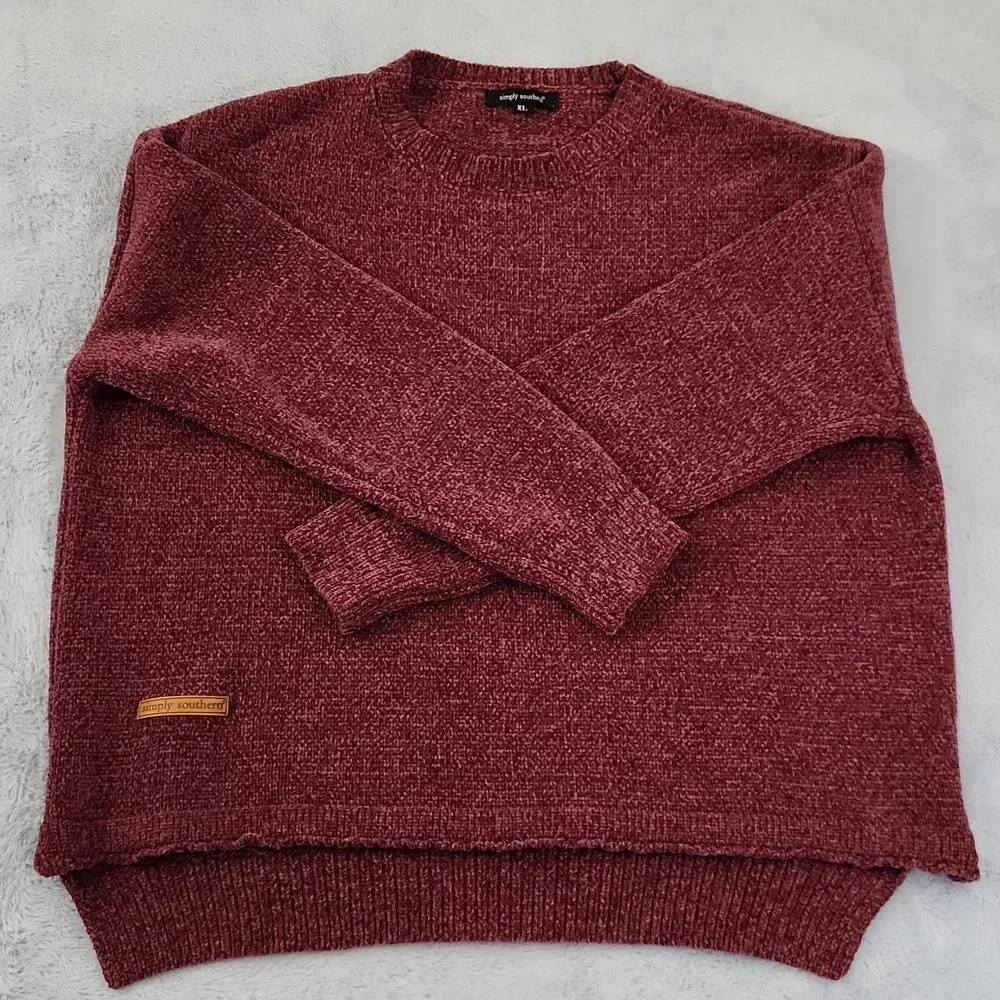 SIMPLY SOUTHERN purple knit sweater size XL - Picture 6 of 11